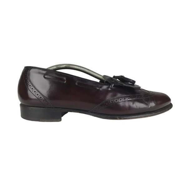 Johnston & Murphy Mens Brown‎ Leather Tassel Wingtip Slip On Loafer US 8.5 M - Picture 1 of 9